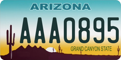 AZ license plate AAA0895