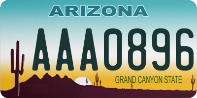 AZ license plate AAA0896