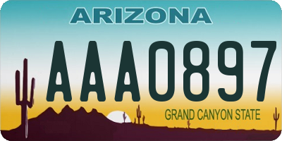 AZ license plate AAA0897