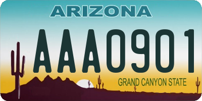 AZ license plate AAA0901