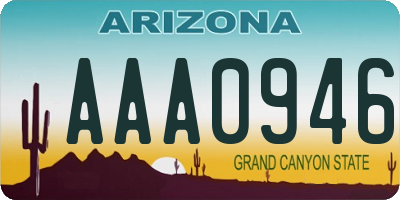 AZ license plate AAA0946