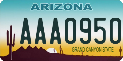 AZ license plate AAA0950