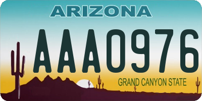 AZ license plate AAA0976