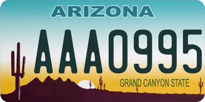 AZ license plate AAA0995