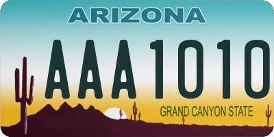 AZ license plate AAA1010