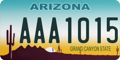 AZ license plate AAA1015