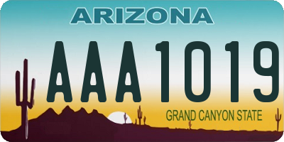 AZ license plate AAA1019