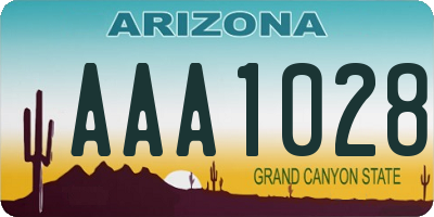 AZ license plate AAA1028