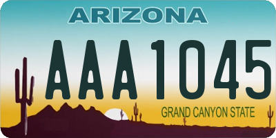 AZ license plate AAA1045