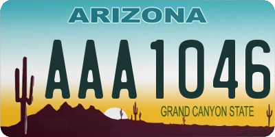 AZ license plate AAA1046