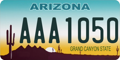 AZ license plate AAA1050