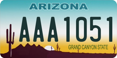 AZ license plate AAA1051