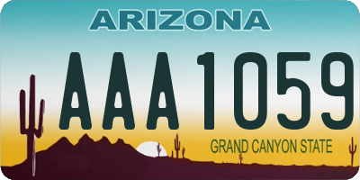 AZ license plate AAA1059