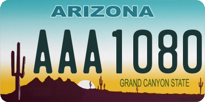 AZ license plate AAA1080