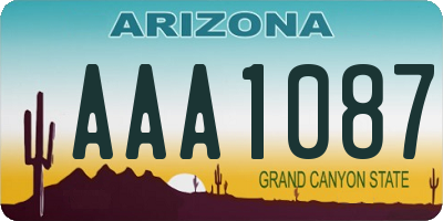 AZ license plate AAA1087