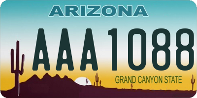 AZ license plate AAA1088