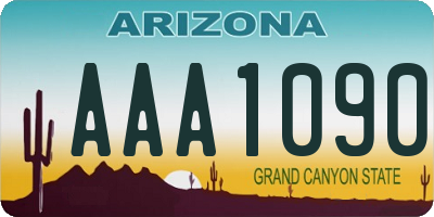 AZ license plate AAA1090