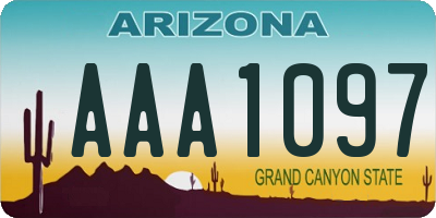 AZ license plate AAA1097