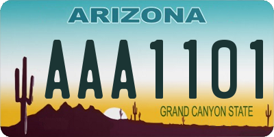 AZ license plate AAA1101