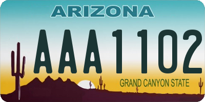 AZ license plate AAA1102