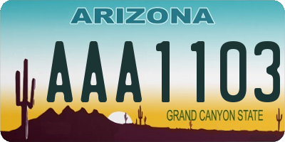 AZ license plate AAA1103