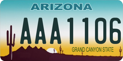 AZ license plate AAA1106