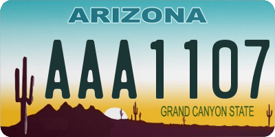 AZ license plate AAA1107