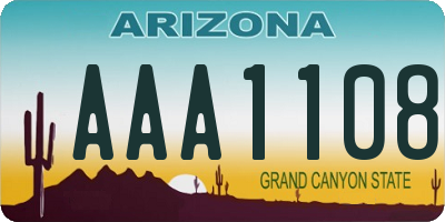 AZ license plate AAA1108