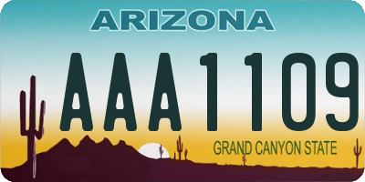 AZ license plate AAA1109