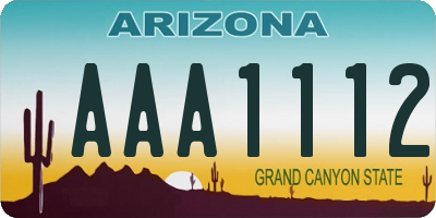 AZ license plate AAA1112