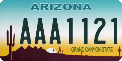 AZ license plate AAA1121