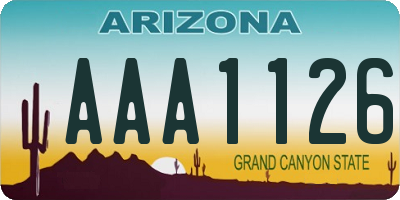 AZ license plate AAA1126