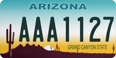 AZ license plate AAA1127