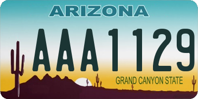 AZ license plate AAA1129