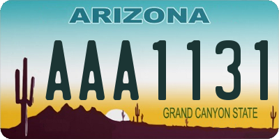 AZ license plate AAA1131