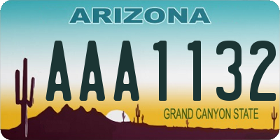 AZ license plate AAA1132