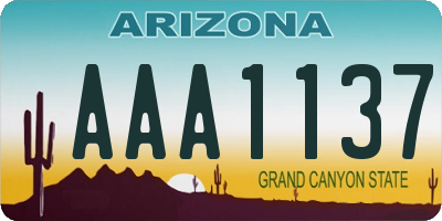 AZ license plate AAA1137