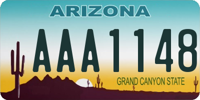 AZ license plate AAA1148