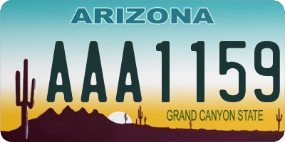 AZ license plate AAA1159