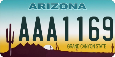 AZ license plate AAA1169