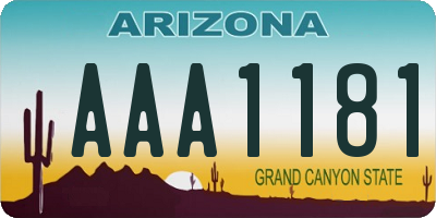 AZ license plate AAA1181