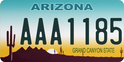 AZ license plate AAA1185