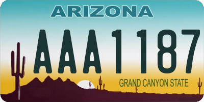 AZ license plate AAA1187