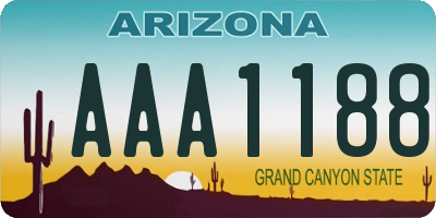 AZ license plate AAA1188