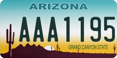 AZ license plate AAA1195