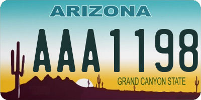 AZ license plate AAA1198