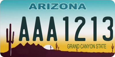 AZ license plate AAA1213