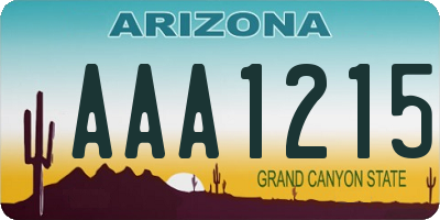 AZ license plate AAA1215