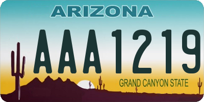 AZ license plate AAA1219