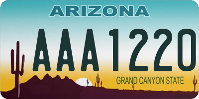 AZ license plate AAA1220